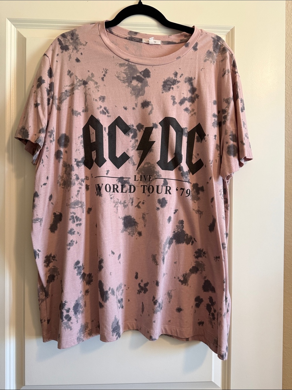 Maurices Pink Tie-Dye AC/DC World Tour Graphic Tee